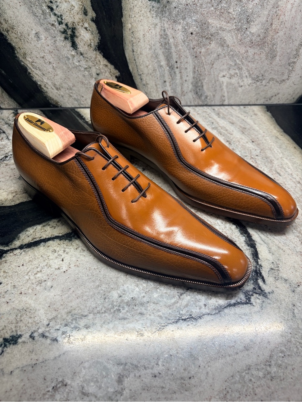 A Testoni Black Label Lama Calf Bologna Shoes UK 8.5 G US 9.5 Italy